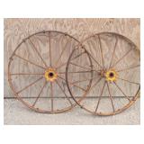 (2) Rustic Steel Spoked Wheels 30'