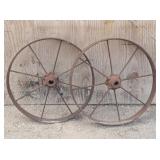 (2) Rustic Steel Spoked Wheels 23'