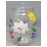 Barlett Collins 50's Hand Painted Glass Cookie Jar