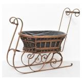 Repro Wicker Doll Sleigh / Push Sled Charming