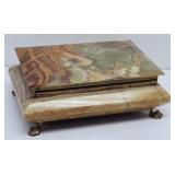 Italian Mid-Century Onyx / Marble Jewelry Box