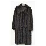 1950's Long Dark Brown Mink Fur Ladies Coat