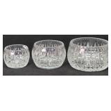 Set of 3 Graduated Heavy Crystal Serving Bowls