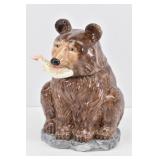 Fitz & Floyd Omnibus Bear with Fish Cookie Jar