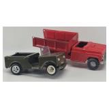 Strutco Army Jeep & Dump Truck - missing pieces