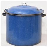 Blue & White Speck Enamelware 16" Stock Pot