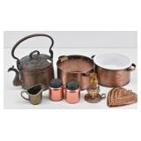 Copper Kitchen Lot Vintage: Rustic Tea Kettle...