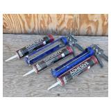 (2) Manual Caulk Guns 3-Tubes Adhesive