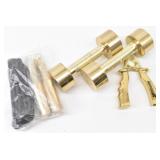 (2) Goldtone Dumbells 2 lbs, Hand Gripper...