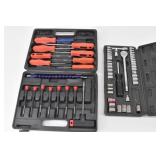 (54pc) 1/4", 3/8" Dr. Socket Set & Screwdriver Set