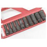 (10) Deep Impact Sockets 1/2" SAE w/ Case