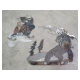 Winter Sports Theme Metal Wall Art 2pcs