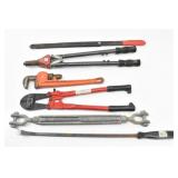 Turnbuckle, Bolt Cutters, Pipe Wrench, Pry Bar