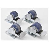 (4) 2" Blue Polyurethane Swivel Caster w/ Brake
