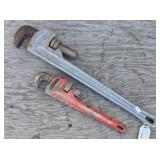(2) Ridgid Pipe Wrenches 12" & 22"