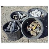 (4) Tubs Sprinkler System Fittings: Brass, PVC...
