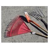 Large Leaf Rake, Trenching Shovel, Spade Fork