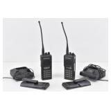 (2) Motorola GTX Handie-Talkie, Chargers, & ...