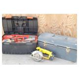 Two Tool Boxes Plus Contents .& Dewalt 20V Saw