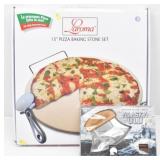 Laroma 15" Pizza Baking Stone & Alaskan Ulu Knife