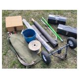 Cart Tow Wheels, Wire, 2 Toolboxs, Bucket, Sprayer