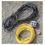 Yellow Heavy Duty Extension Cord & 4 Plug Cord