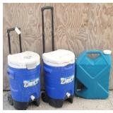 (2) IGLOO Sport 5 gal Beverage Rollers &