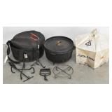 Cast Iron Dutch Oven w / Lid, Volcano Cover...