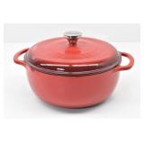 Lodge 6 Qt. Red Enameled Cast Iron Dutch Oven