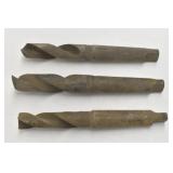 (3) HSS Twist Drill Bits Taper Shank
