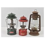 Two Coleman Lanterns & Vintage Lantern