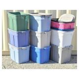 12 Storage Totes (8 lids)