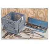 Tools: Cable Cutter, Hay Hooks, Auger Bits..