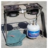 Portable Camp Stove - 2 Burner & Tank