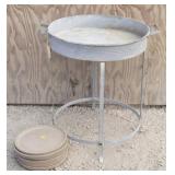 Galvanized Metal Round Plant Stand &