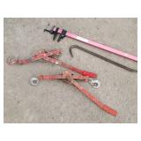 (2) Come-Alongs, Crowbar & Bar Clamp