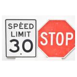 Stop Sign & Speed Limit 30 Sign