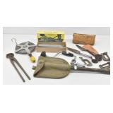 Army Shovel, Gauging Tape, Brace, Clamps & More