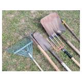 Rakes, Spade, Scoop Shovels Pitch Fork, Bar