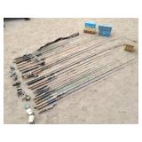 Large Lot of Fishing Poles, Reels & 3 Tackle Boxes