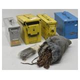 (4) Military Ammo Boxes & Chain