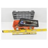 Portable Tool Box & Contents plus 24" & 48" Levels