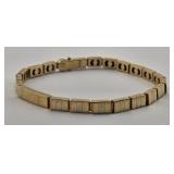 18K Gold Two Tone Link Bracelet - 25.44 g