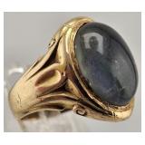 14K Gold & Fiery Opal Cabochon Ring - 8.376gtw