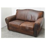Leather Camelback Loveseat
