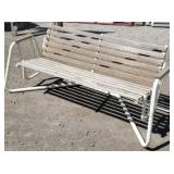 Vintage Metal & Wood Garden Patio Glider Bench.