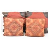 (4) Western Decor Pillows, 2-w/ Leather Accents