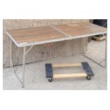 Vtg Aluminum Portable Fold-Away Table &