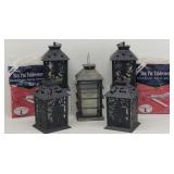 (5) Candle Lanterns Battery Powered & Plastic...