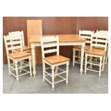Counter Height Dining Table, 1 Leaf, 4 Chairs
